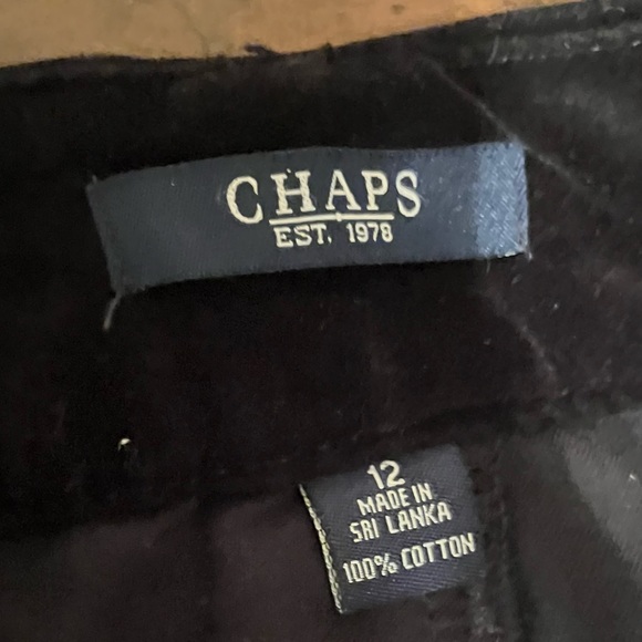 Chaps Sz 12 Black Velvet Casual Spring Fall Preppy Winter Straight Leg Pants - Picture 8 of 8